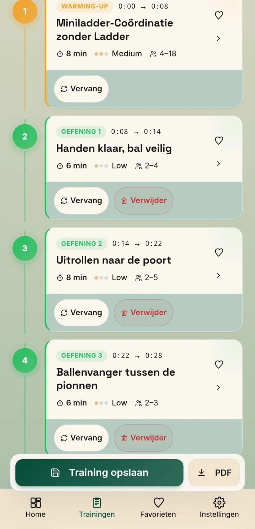 TrainKit keepersoefeningen met handen klaar, uitrollen naar de poort en ballenvanger